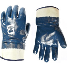 BG105 Nitrile Rubber Coated Gloves Blue Large 3 Pairs
