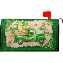 Lucky Shamrock Magnetic Mailbox Cover Green Clover 21x18