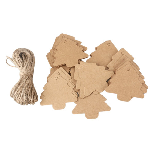Christmas Tree Hang Tags Brown Parcel Labels 50 Pcs 1