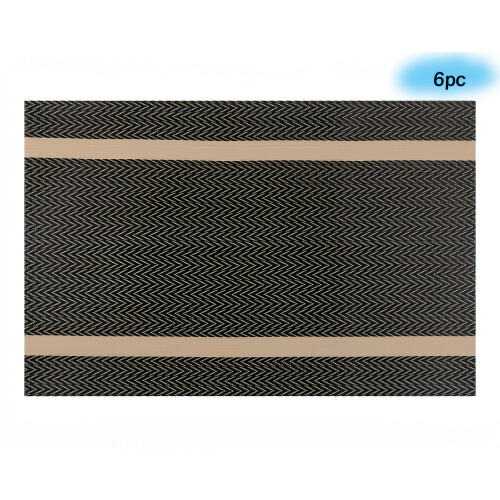 PVC Table Mats Brown Durable Washable Heat Resistant Set of