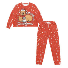 Women's Capybara Snowflake Pajama Set, 2-Piece Soft