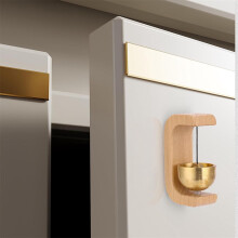 Beech Wood Doorbell Chime Brass Magnetic Bell