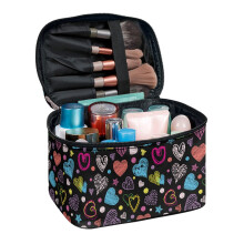 Makeup Bag for Women and Men with Colorful Hearts Design