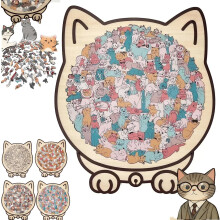 Morandi Cat Wooden Jigsaw Puzzle for Adults 135 Pieces