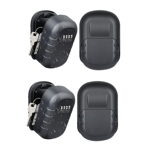 2X Key Lock Box Wall Mount 4 Digit Combination  Key Storage Lock Box, Large Capacity Security Combo Lockbox