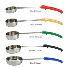 2X Pizza Spread Sauce Ladle Rubber Handle Flat Bottom Kitchen Cooking Spoon Measuring Stir Soup Spoon -6 Oz