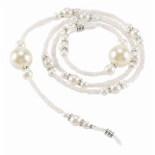 White Pearl Beaded Sunglass Chain Holder 1 Pack