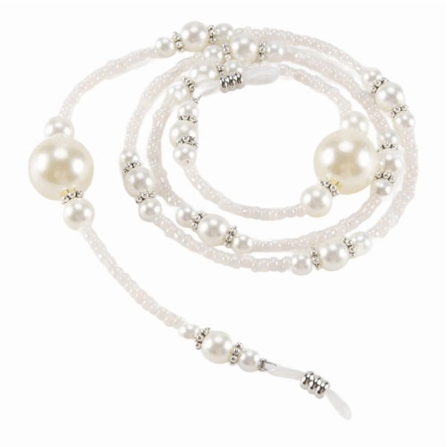 White Pearl Beaded Sunglass Chain Holder 1 Pack