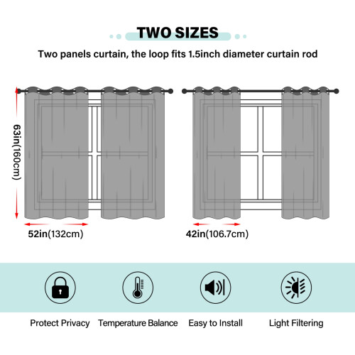Blackout Curtains Thermal Insulated 2 Panels Pink 2