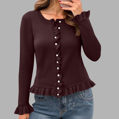Women's Lightweight Knitted Cardigan Solid Color Casual Top