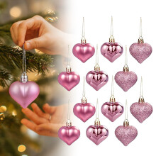 Valentine Heart Ornaments Red Pink 24Pcs