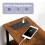 Levede Bedside Table with LED Light Charging 3 Fabric Drawers Storage Brown 4