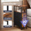 Levede Bedside Table with LED Light Charging 3 Fabric Drawers Storage Brown 7