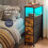 Levede Bedside Table with LED Light Charging 3 Fabric Drawers Storage Brown 10