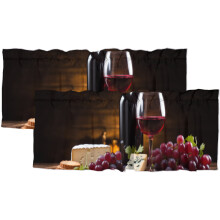 Red Wine Kitchen Valance Curtains Farmhouse Style 54 x 18