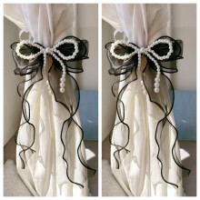 Bowknot Curtain Tiebacks with Pearls 2 Pcs