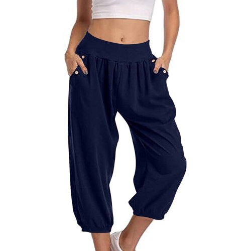 Women's Capri Pants Stretch High-Waisted Casual Summer 1
