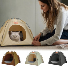 Grey Pet Cave Indoor Tent for Small Dogs and Kittens