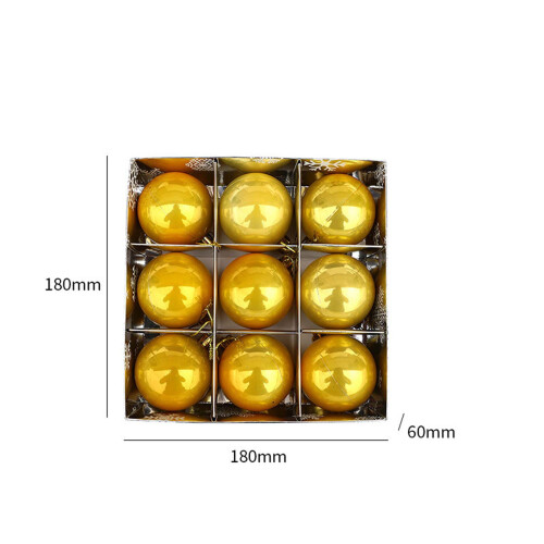 Plastic Pearl Christmas Ornaments Set 6 pcs + Gold 2
