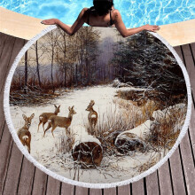 Microfiber Bath Towel Round No Static No Lint 150cm