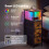 Levede Bedside Table with LED Light Charging 3 Fabric Drawers Storage Brown 3