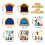 Cartoon Nativity Scene Stickers Christmas Tree Decor Set 4