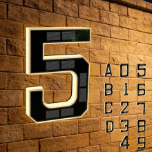 Solar Outdoor House Number Light Waterproof Modern Design