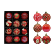 Red Shatterproof Christmas Ball Ornaments 12 pcs 2.36 inch