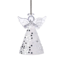 Star Angel Glass Ornament Lake Blue 1 piece