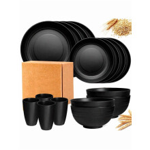 Wheat Straw Kitchen Dinnerware Set 16-Pc for 4