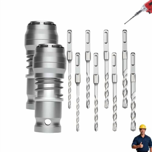 Rotary Hammer Adapter with Impact Drill Bits Set 4-Piece