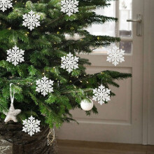 White Snowflake Christmas Ornaments 4.13 inch 3 pcs