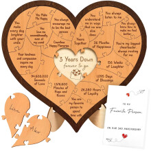 Wooden Heart Anniversary Gift for Him or Her 3rd