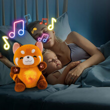 Plush Fox Breathing Doll with Sound Lights and Motion for