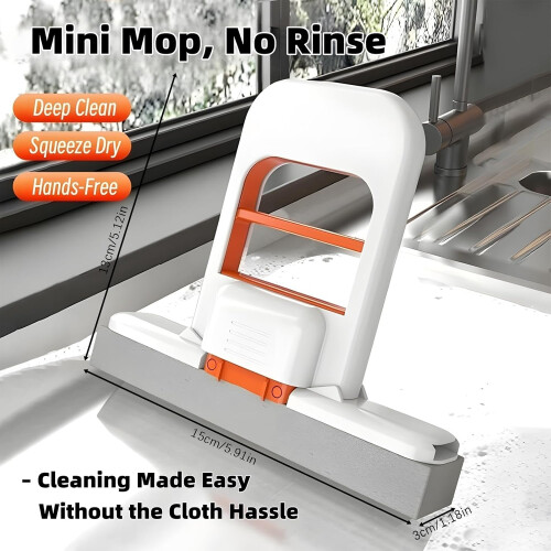 Mini Foldable Desktop Mop with Self-Squeeze Sponge 1
