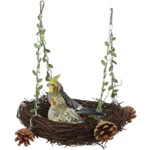Natural Rattan Bird Swing Small for Parrot Cockatiel Conure