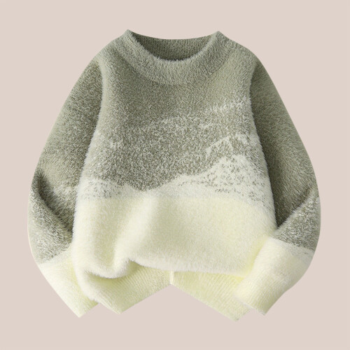 Girls Green Block Pullover Sweater 5 Years Soft Cotton