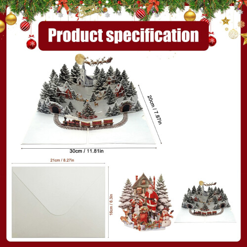 3D Christmas Greeting Card with Envelope 2