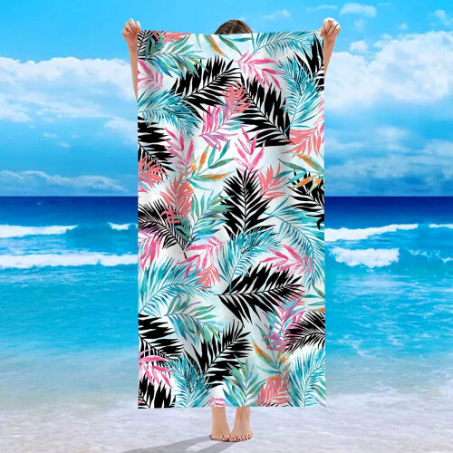 Ocean Beach Terry Towel Printed with Dolphin Design