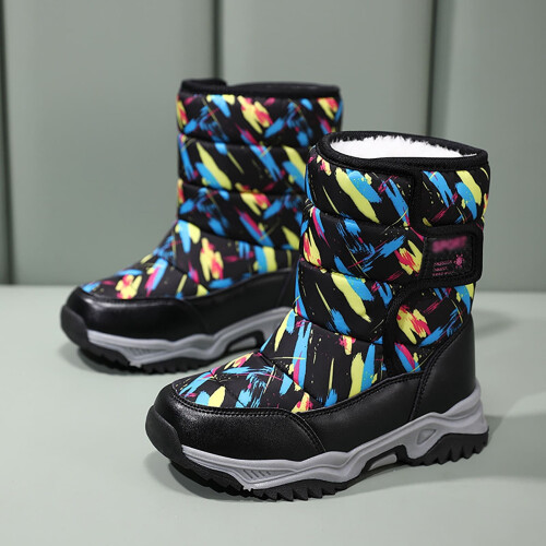 Boys Winter Boots Velvet Warm Thick Sole Snow Boots 1