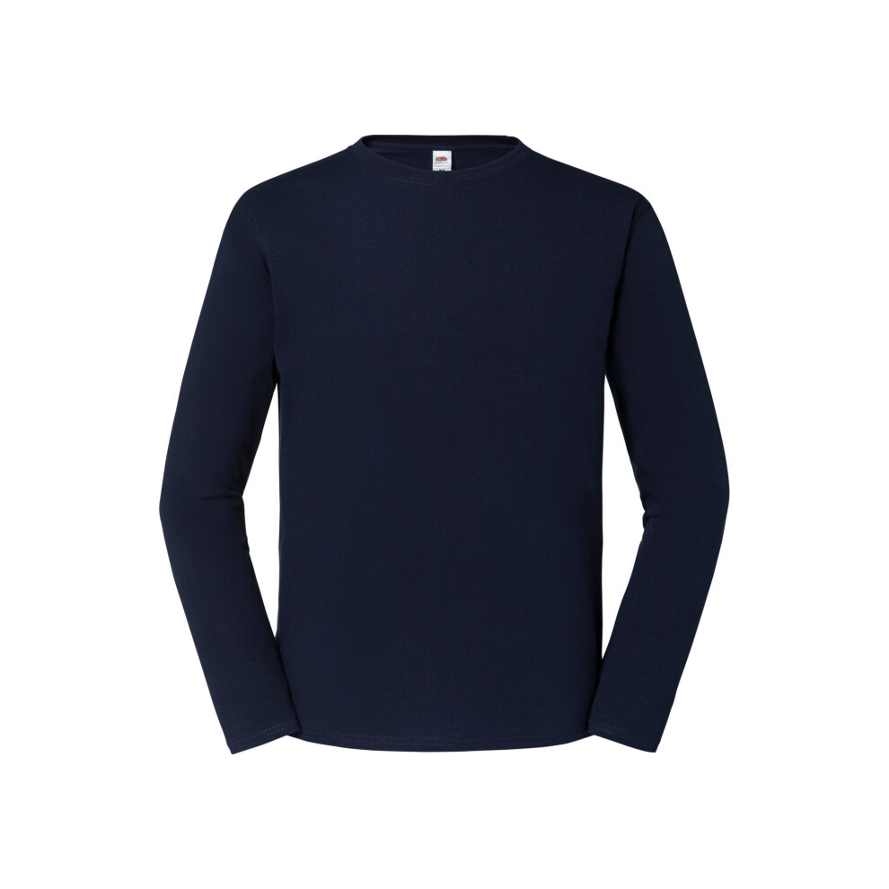 Fruit Of The Loom (3Xl, Deep Navy) Mens Iconic Premium Long-Sleeved T-Shirt