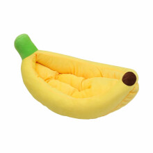 Banana-Shaped Pet Bed Warm Detachable Nest Yellow