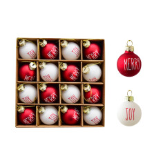 Christmas Glass Ornaments Set 16 pcs 1.18 inch