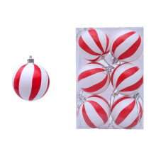 Christmas Glitter Ball Ornaments Red 2.4 Inch 6 Pack