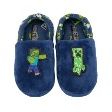 (2 UK, Blue/Green) Minecraft Childrens/Kids Zombie Vs Creeper Slippers