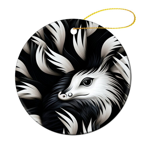 Skunk Ornament Christmas Tree Decor Black and White