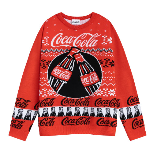 (M, Red) Coca-Cola Mens Logo Christmas Jumper