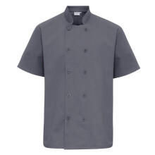 (5XL, Steel Grey) Premier Unisex Short Sleeved Chefs Jacket / Workwear