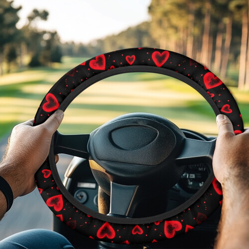 Heart Pattern Stretchable Steering Wheel Cover for Club Car