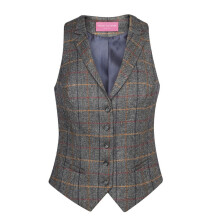 (XS, Grey Brown Check) Brook Taverner Womens/Ladies Nashville Waistcoat